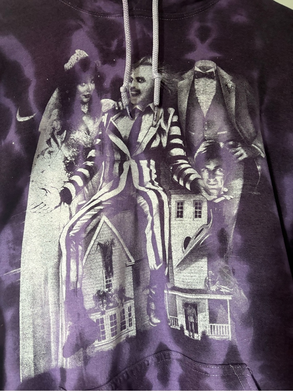 Beetlejuice Purple & White Tie-Dye Hoodie